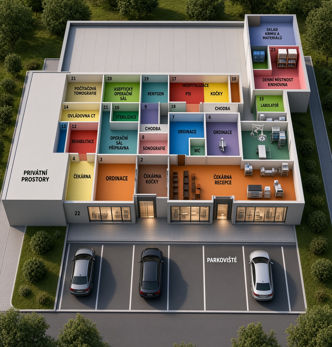 Prostory veterinární kliniky LIVE VET v Litoměřicích